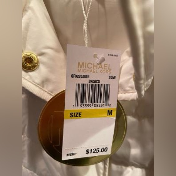 MICHAEL Michael Kors White Puffer Quilted Vest, Size M, Gold Hardware - Picture 3 of 3